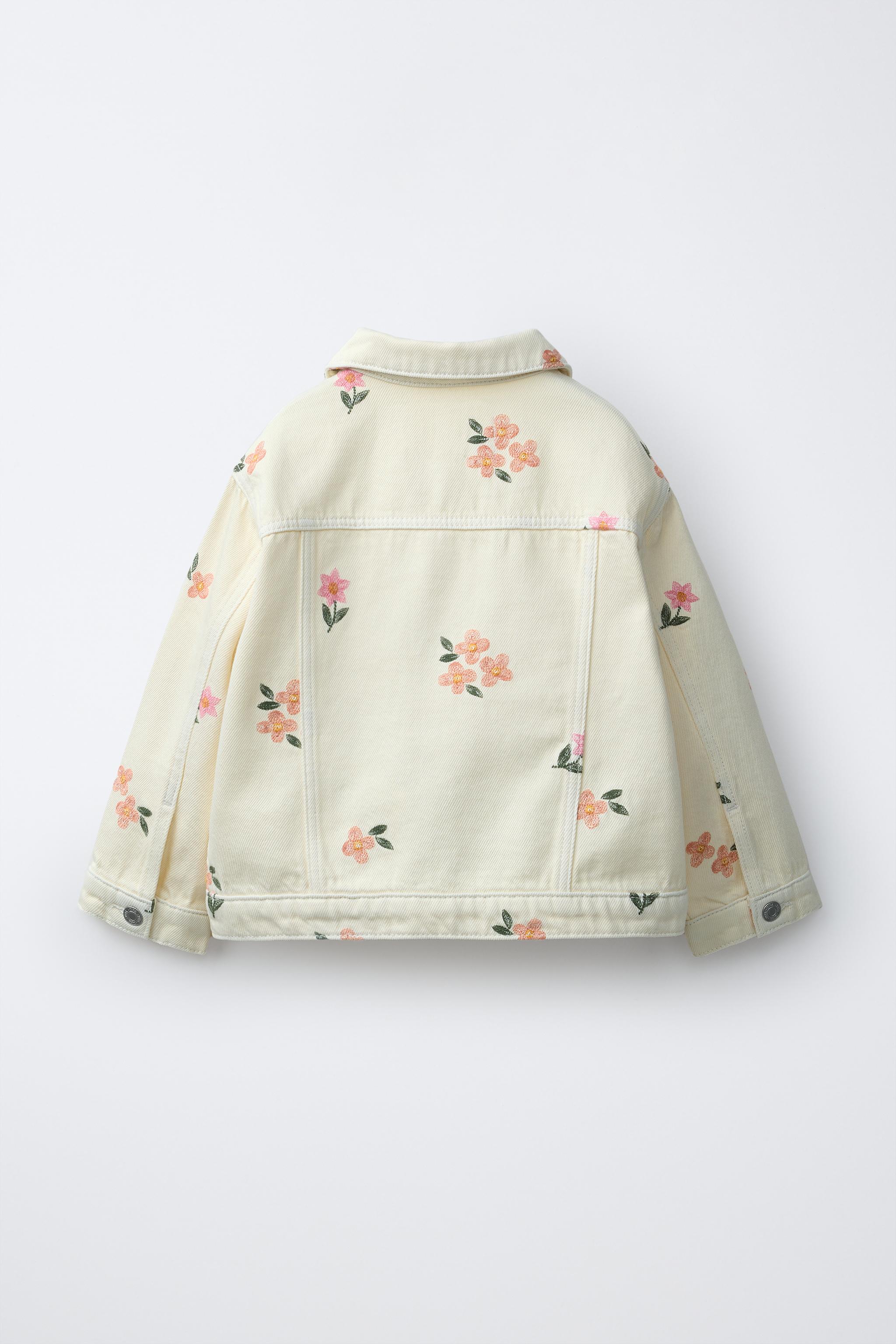 BLOUSON EN SERGÉ À FLEURS BRODÉES